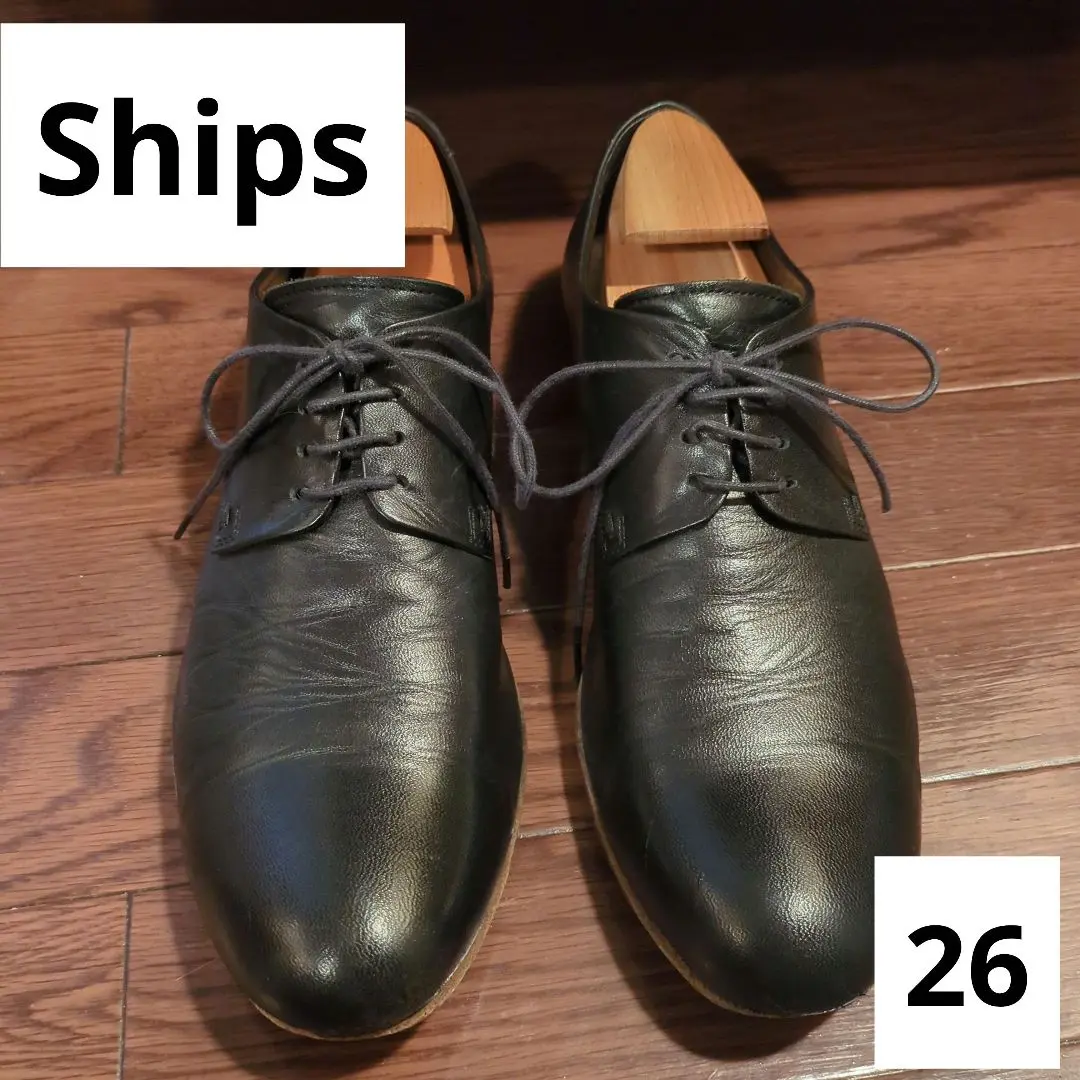 【美品】SHIPS　ドレスシューズ ホースレザー プレーントゥー 革靴 SHIPS ホースレザープレーントゥシューズ ビジネスシューズ 革靴
