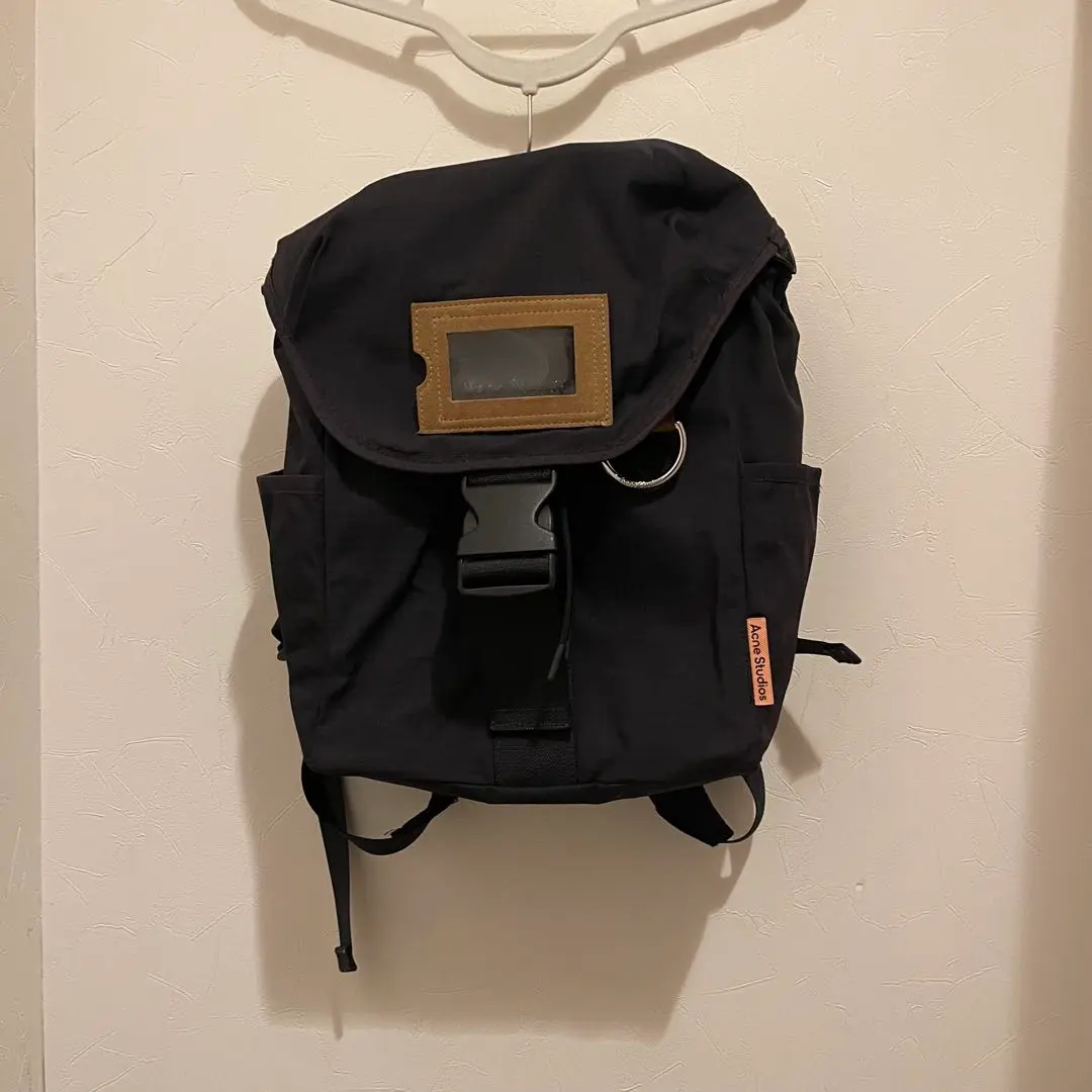 オールレザー✨ロープスタイル✨AcneStudios リュック ブラック シボ革 オールレザー✨ロープスタイル✨AcneStudios リュック ブラック