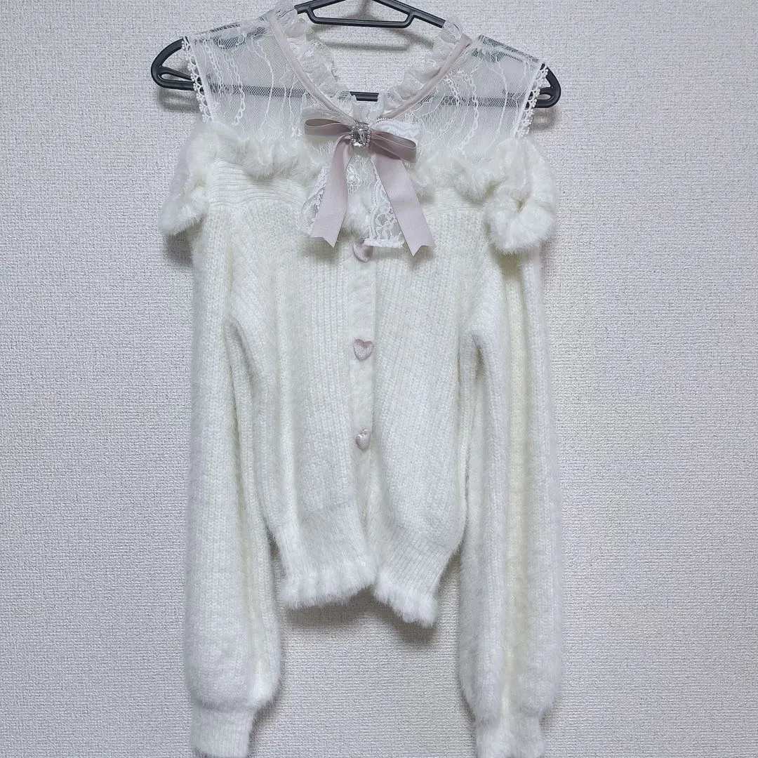 Thumbnail of LIZ LISA / Liz Lisa Ribbon Shoulder Knit Top, White