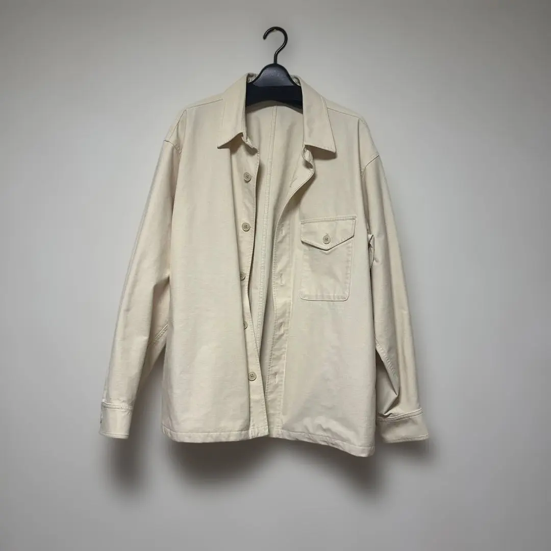 Thumbnail of Uniqlo Jacket Spring/Autumn Cream Color Button-up Shirt Cotton Blend