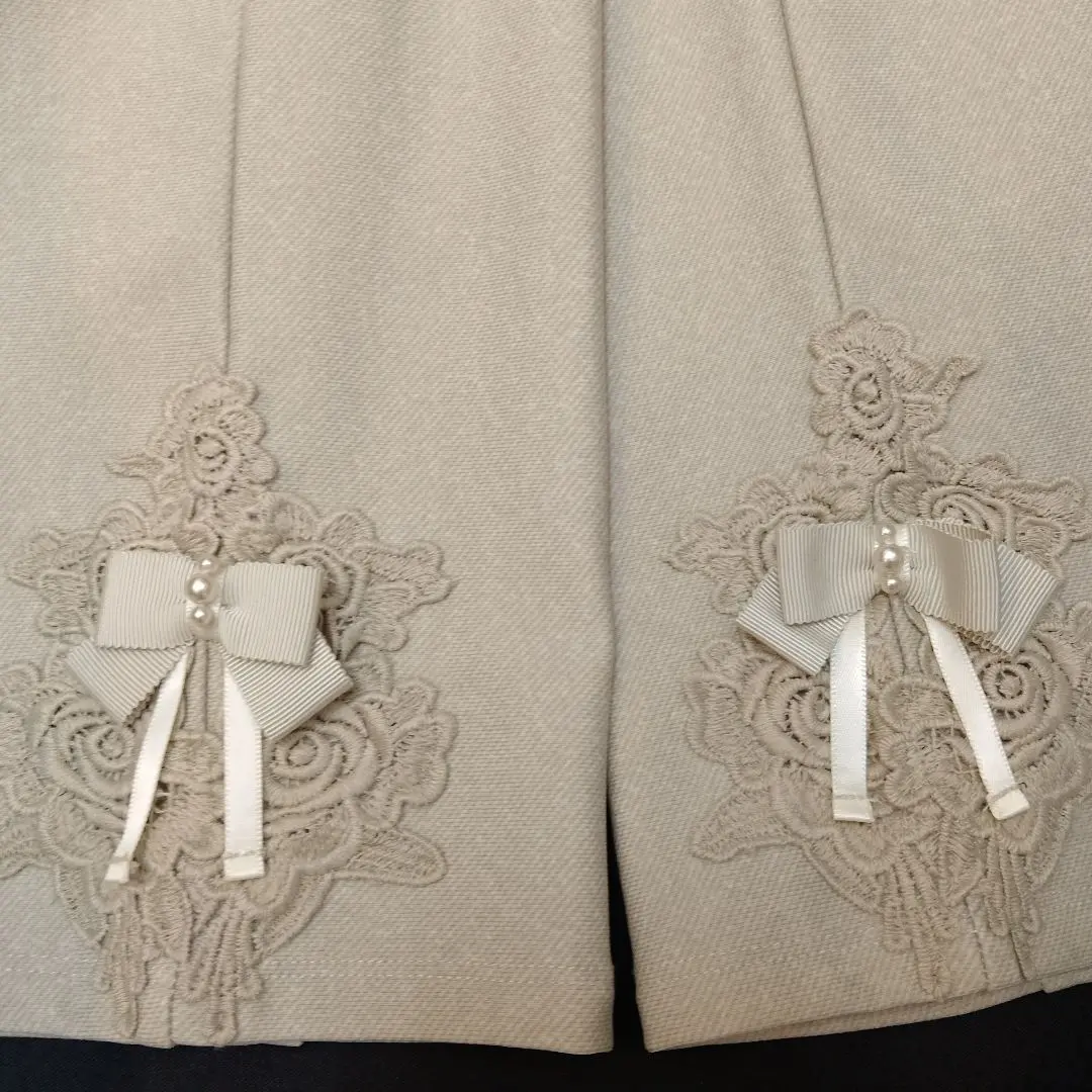 Thumbnail of Beige Fleece-Lined Straight Pants, Size 40