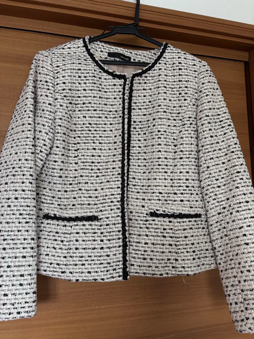 Thumbnail of SHOO-la-RUE Collarless Tweed Jacket, Size M