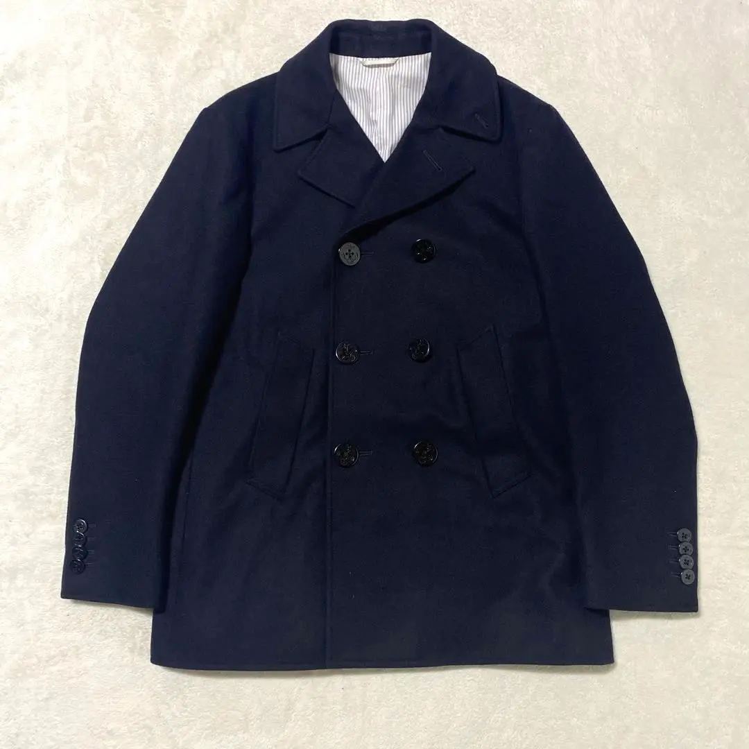 【希少】Thom Browne ダークネイビー ピーコート ウール　カク 2025年最新】THOM BROWNE メンズ ピーコート・ウールコートの