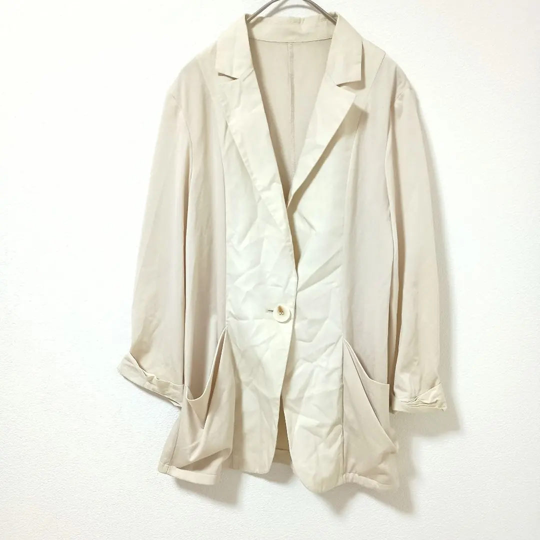 Thumbnail of Lautreamont Beige Tailored Jacket, Roll-up Sleeves, M