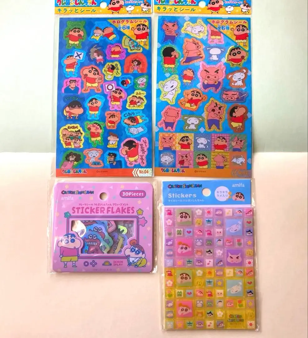 Thumbnail of Crayon Shin-chan Hologram Seal, Tile Seal, Flake Seal 4-Piece Set