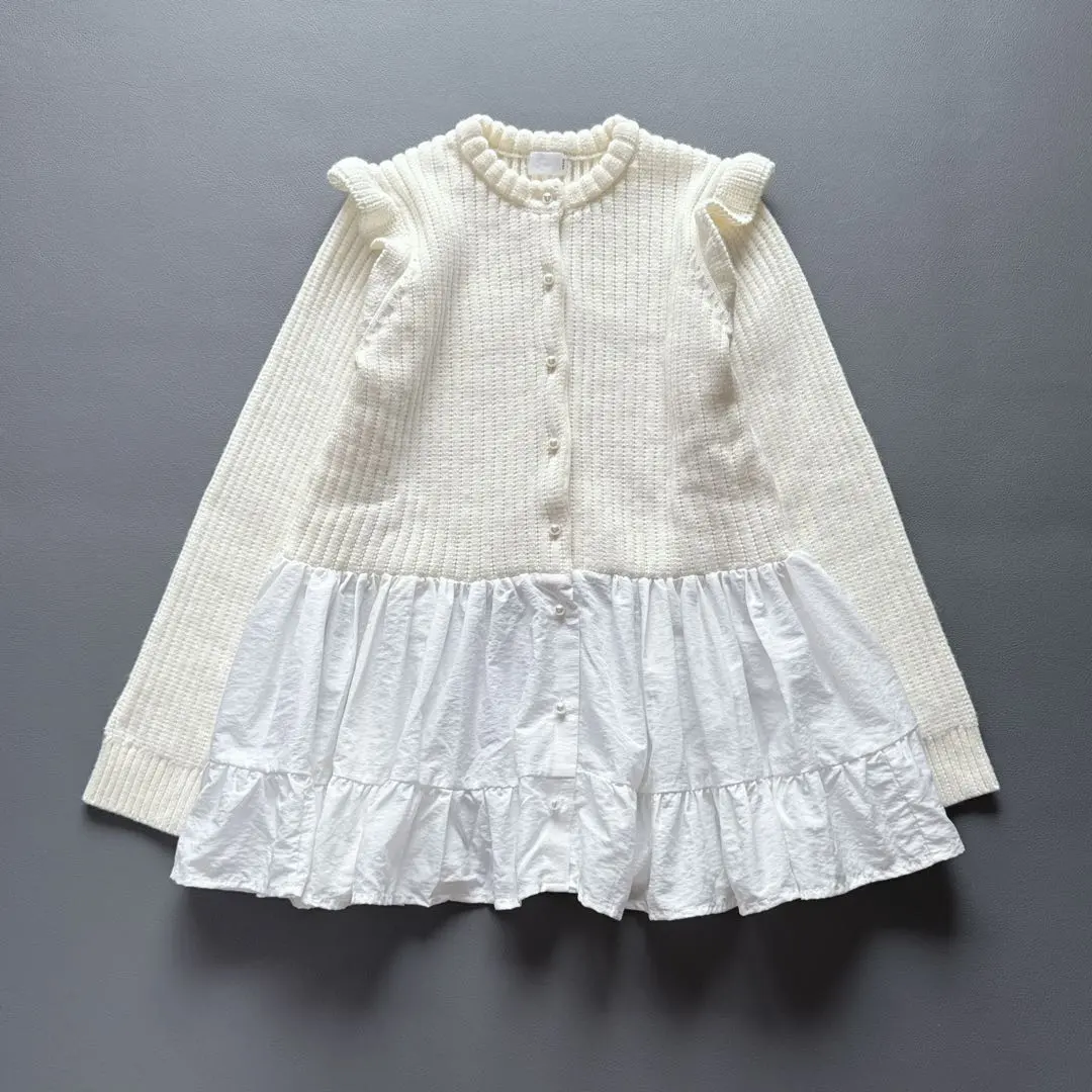 Thumbnail of Excellent Condition: SONO Tiered Flare Tunic Knit Cardigan with Pearls