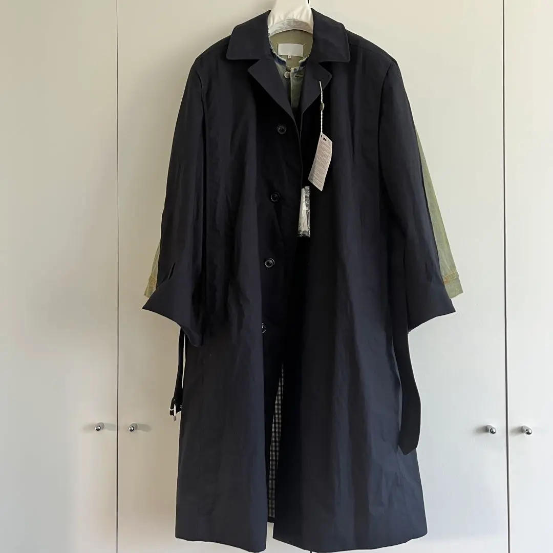 Maison Margiela ステンカラーコート リバーシブル グレンチェック 工場 直営 店ファッション - Maison Margiela ステンカラー