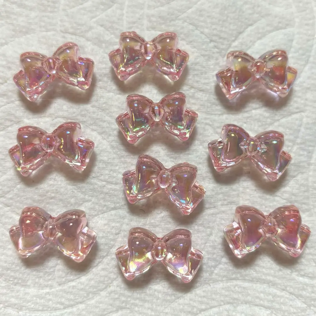 Thumbnail of Ribbon pink clear beads
