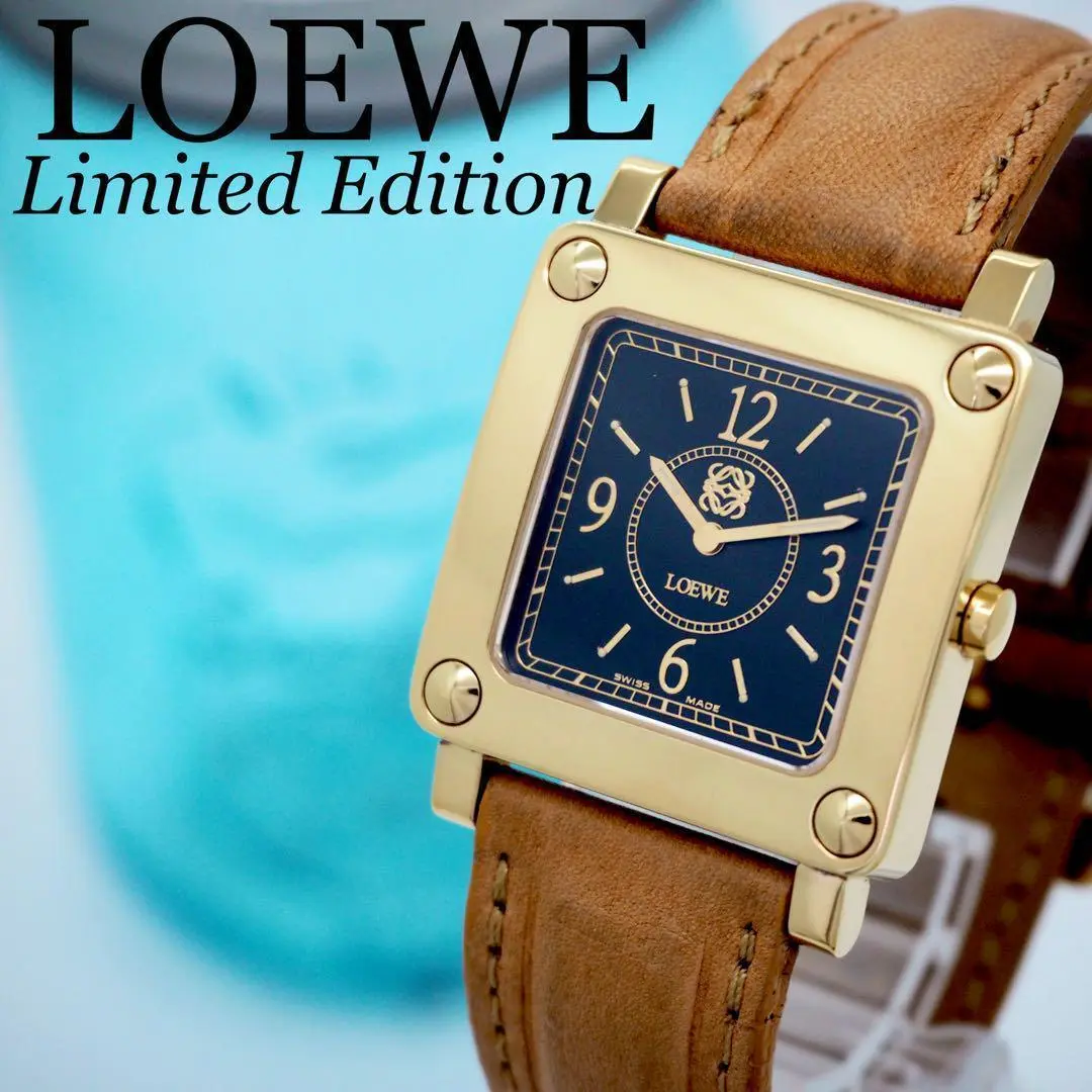 希少】 LOEWEロエベ 腕時計 スクエア ブラック 150周年
