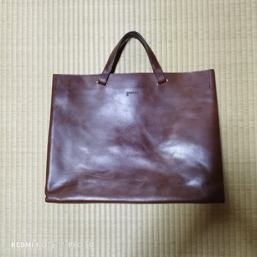 ゲンテン　ダークブラウン レザー ビジネスバッグ genten - ゲンテン／genten バッグ ブリーフケース ビジネス