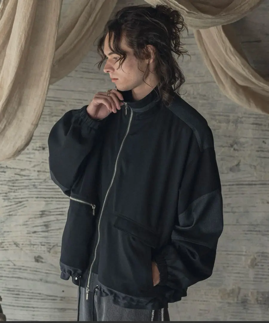 未使用  Casper John ウールシャギーブルゾン ブラックS CASPER JOHN（キャスパージョン）の「Wool shaggy blouson