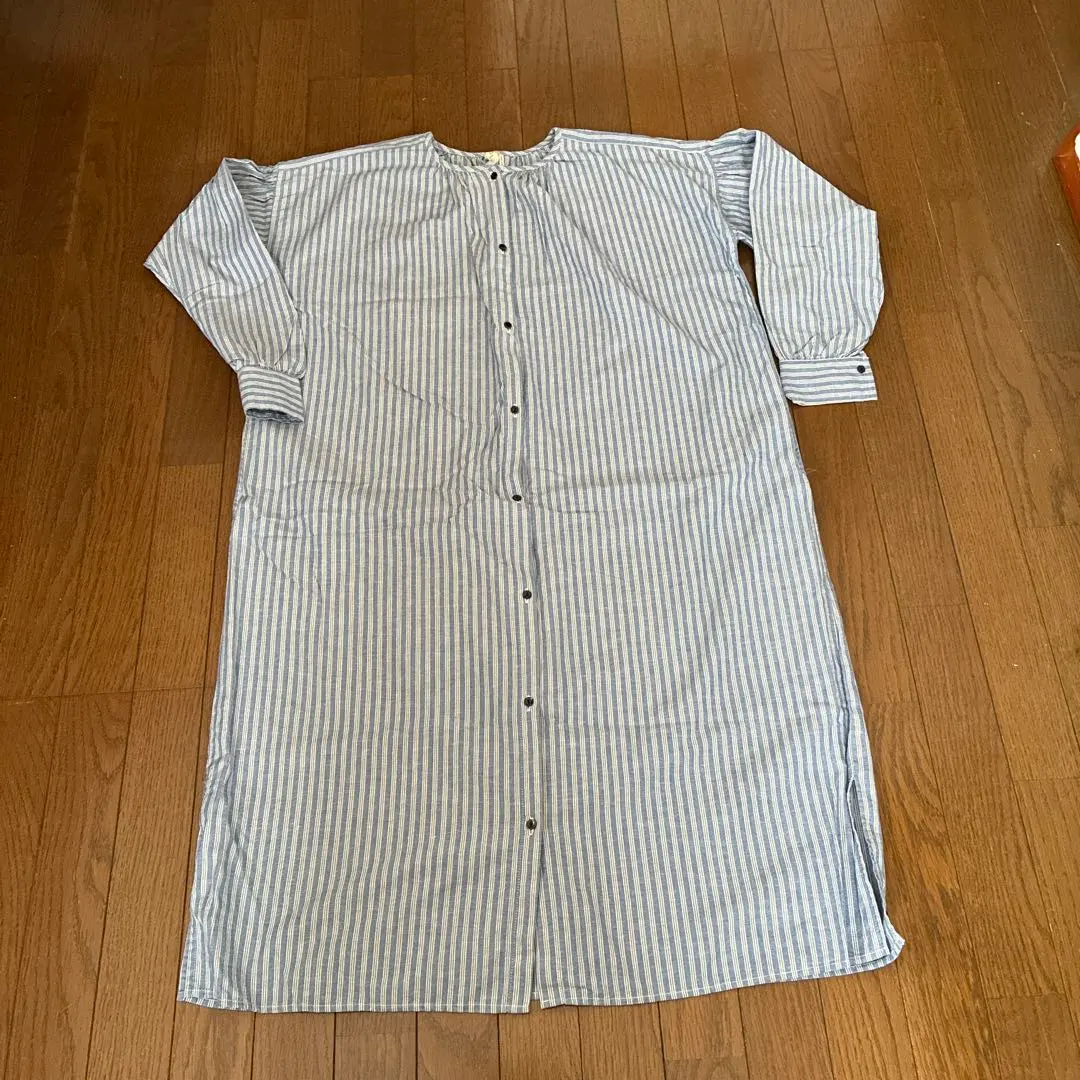 ichi條紋長袖襯衫洋裝 的縮圖