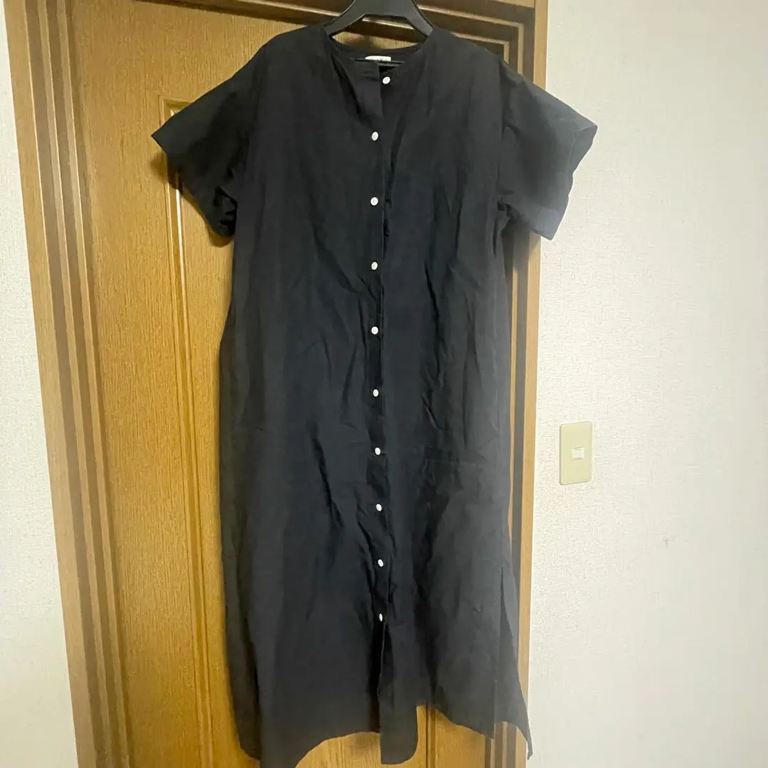 Thumbnail of BLANC Short Sleeve Shirt Dress, Navy, with Slit