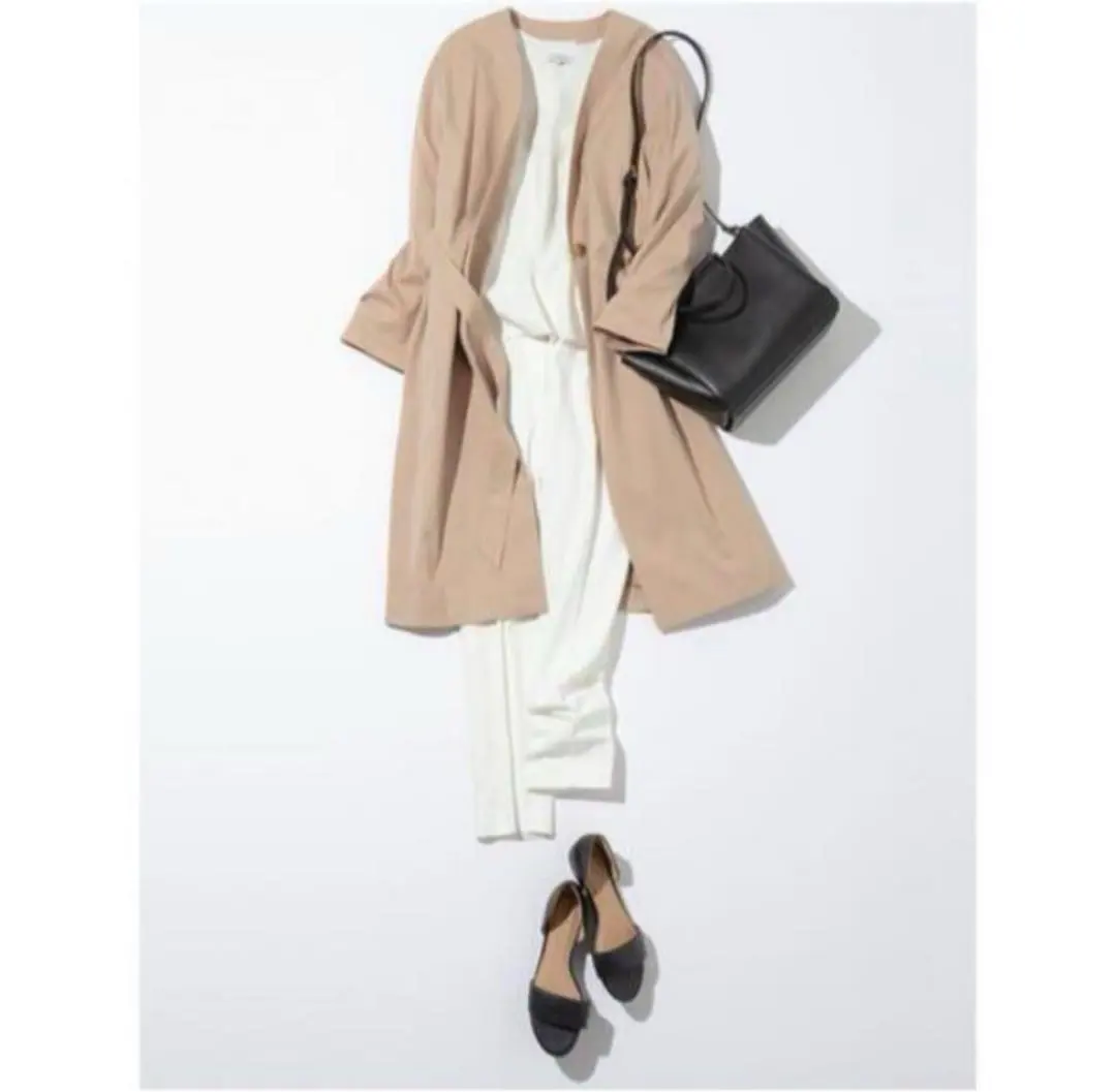 Thumbnail of PLST Linen Blend Poly Collarless Coat, Beige
