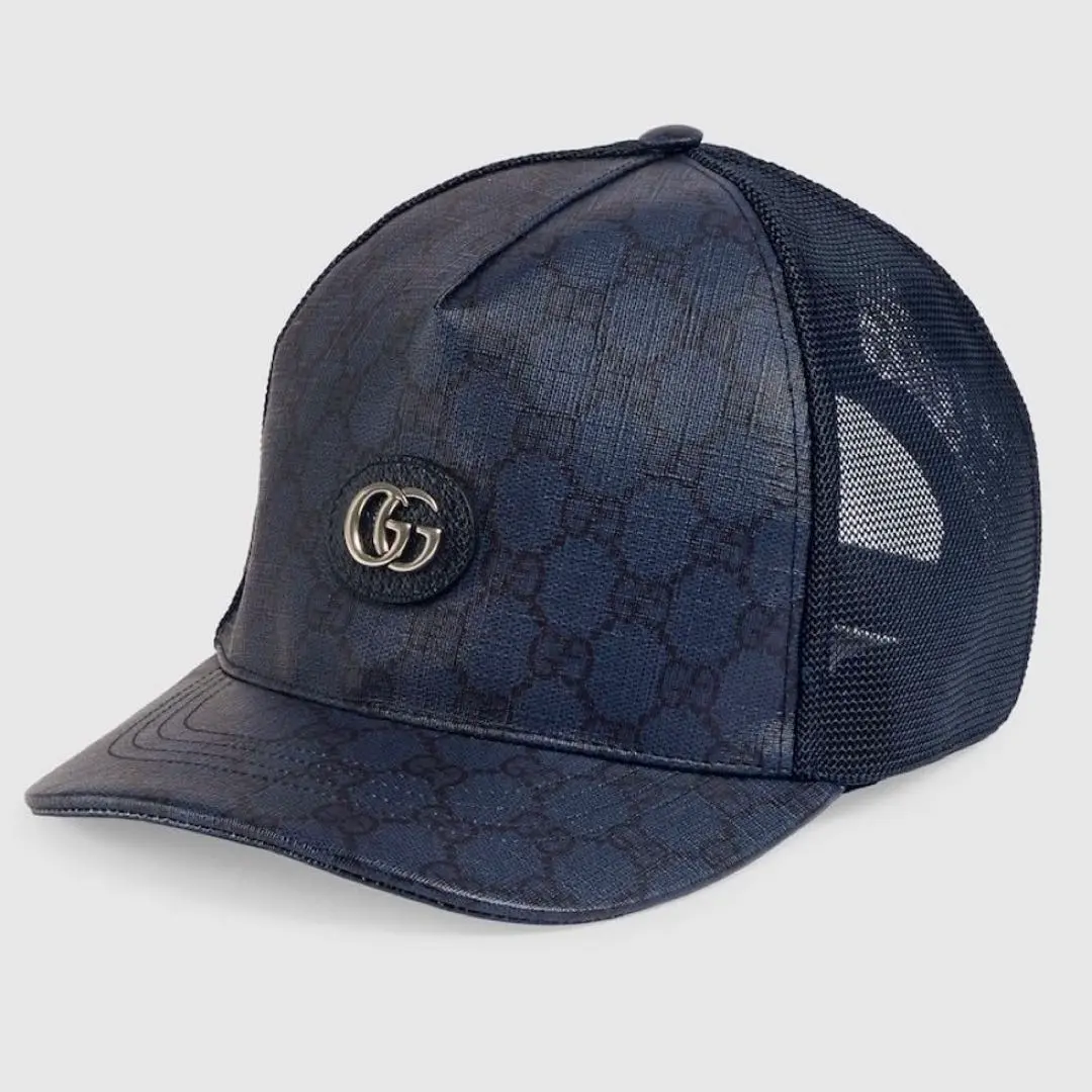 GUCCI ネイビー ベースボールキャップ M グッチ メンズ キャップ GUCCI ブランド 帽子 ベースボール
