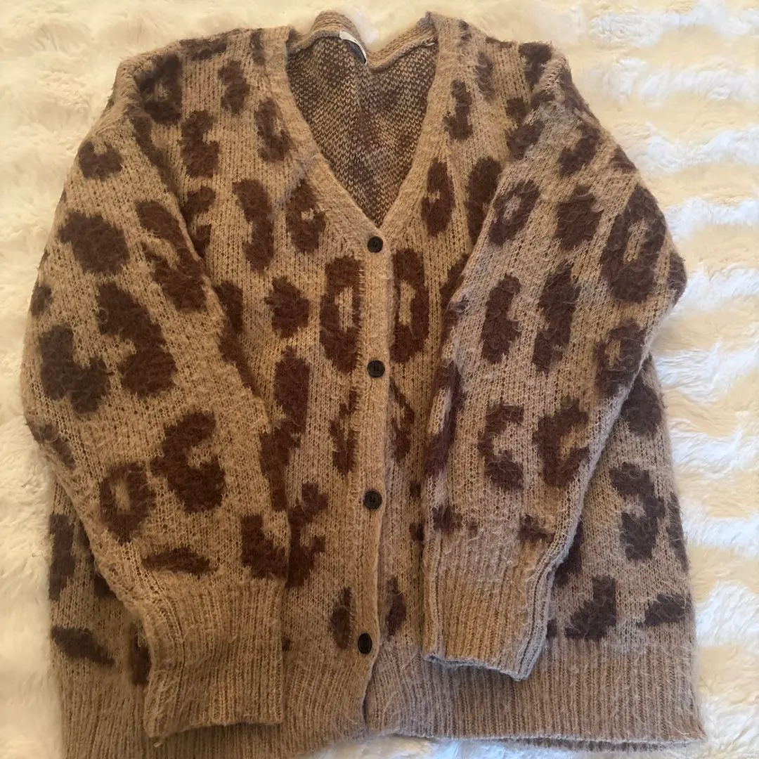 Thumbnail of EMODA Leopard Print Knit Cardigan