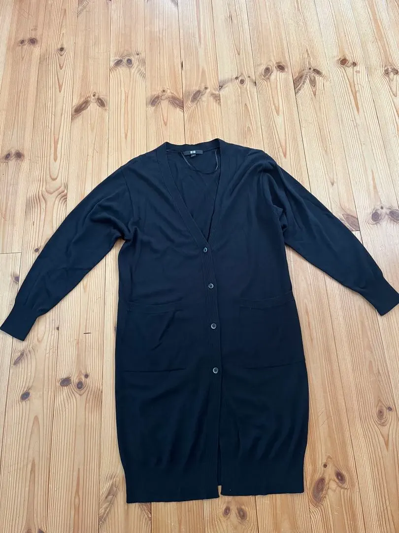 Thumbnail of Black long cardigan, V-neck