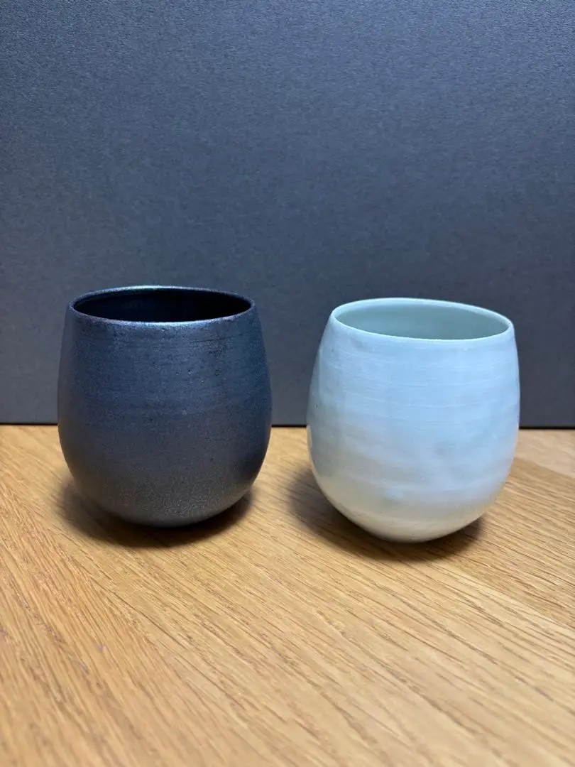 殿山窯 矢野知 斑唐津酒盃 桐箱 共布 栞付