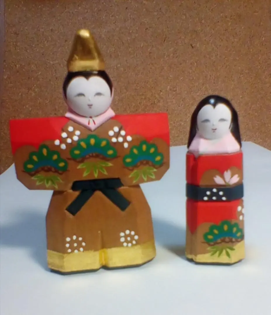 一刀彫 立雛 お雛祭りΩ