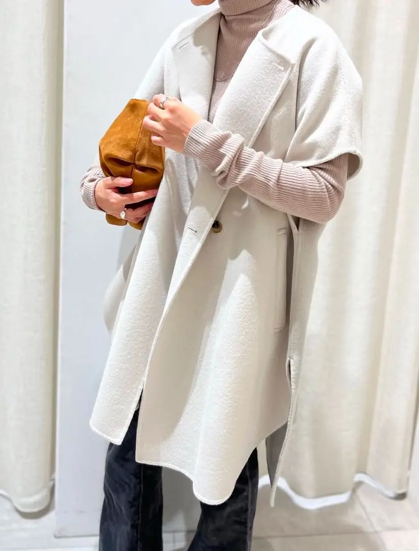 BABYLONE カーキポンチョ ウール混紡