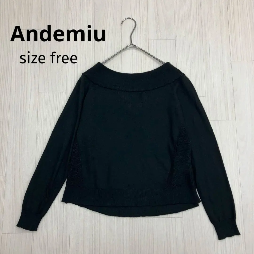 Thumbnail of Andemiu Off-the-shoulder knit sweater, free size