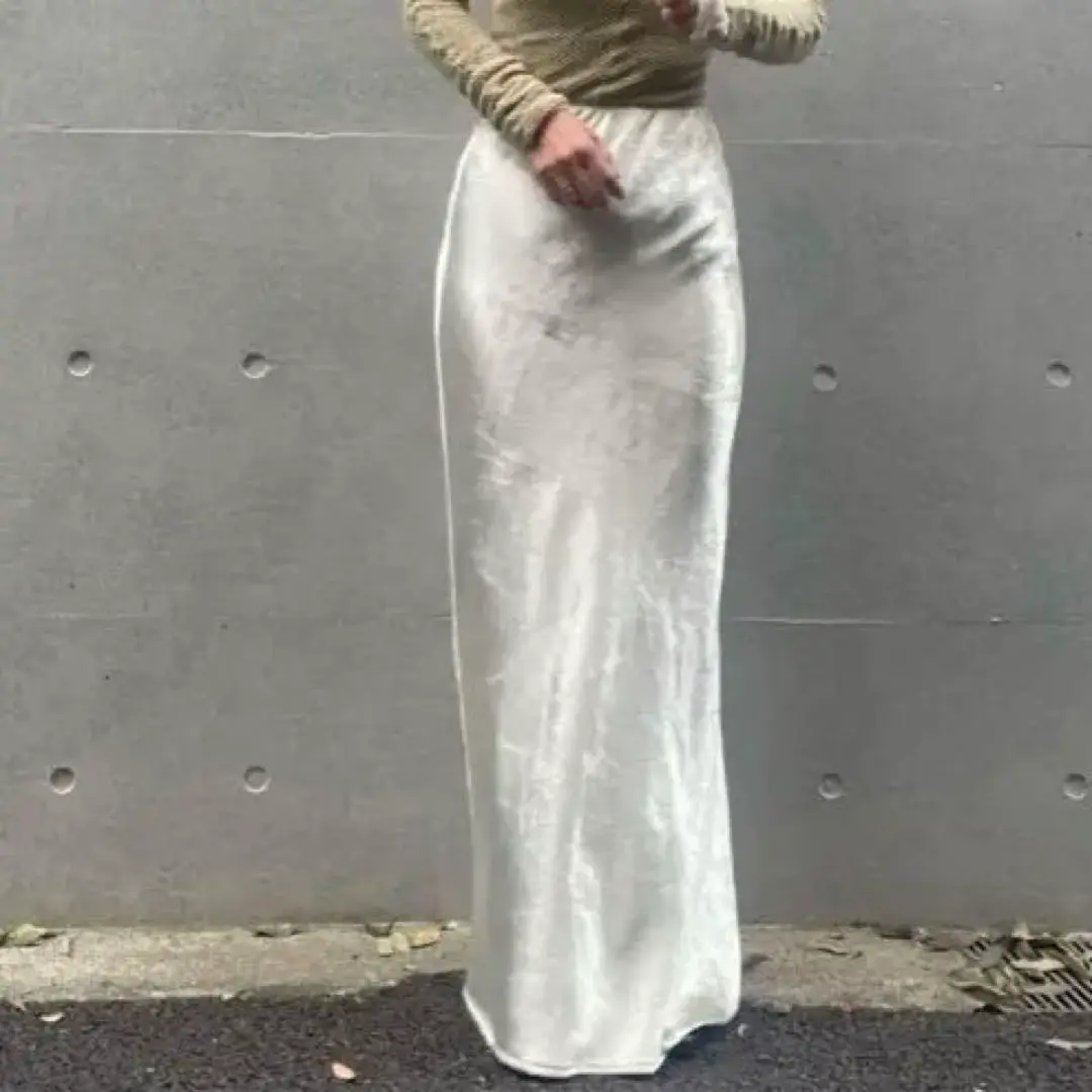 ENOF velvet long skirt L ベロア ベルベット スカート ENOF（イナフ）の「velvet long skirt（スカート）」 - WEAR