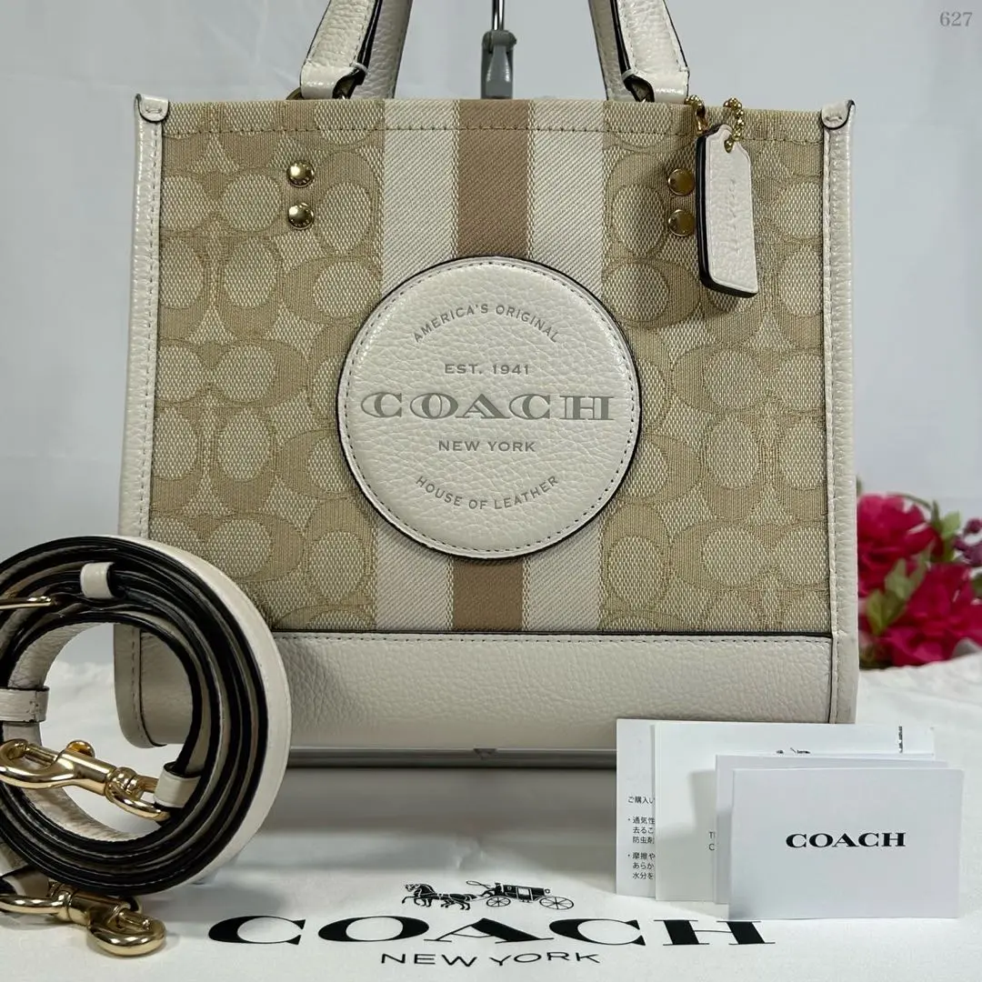 美品　COACH デンプシー C5637 2WAYショルダーバッグ ハンドバッグ COACH] デンプシー トート 22 シグネチャー (Coach/ハンドバッグ