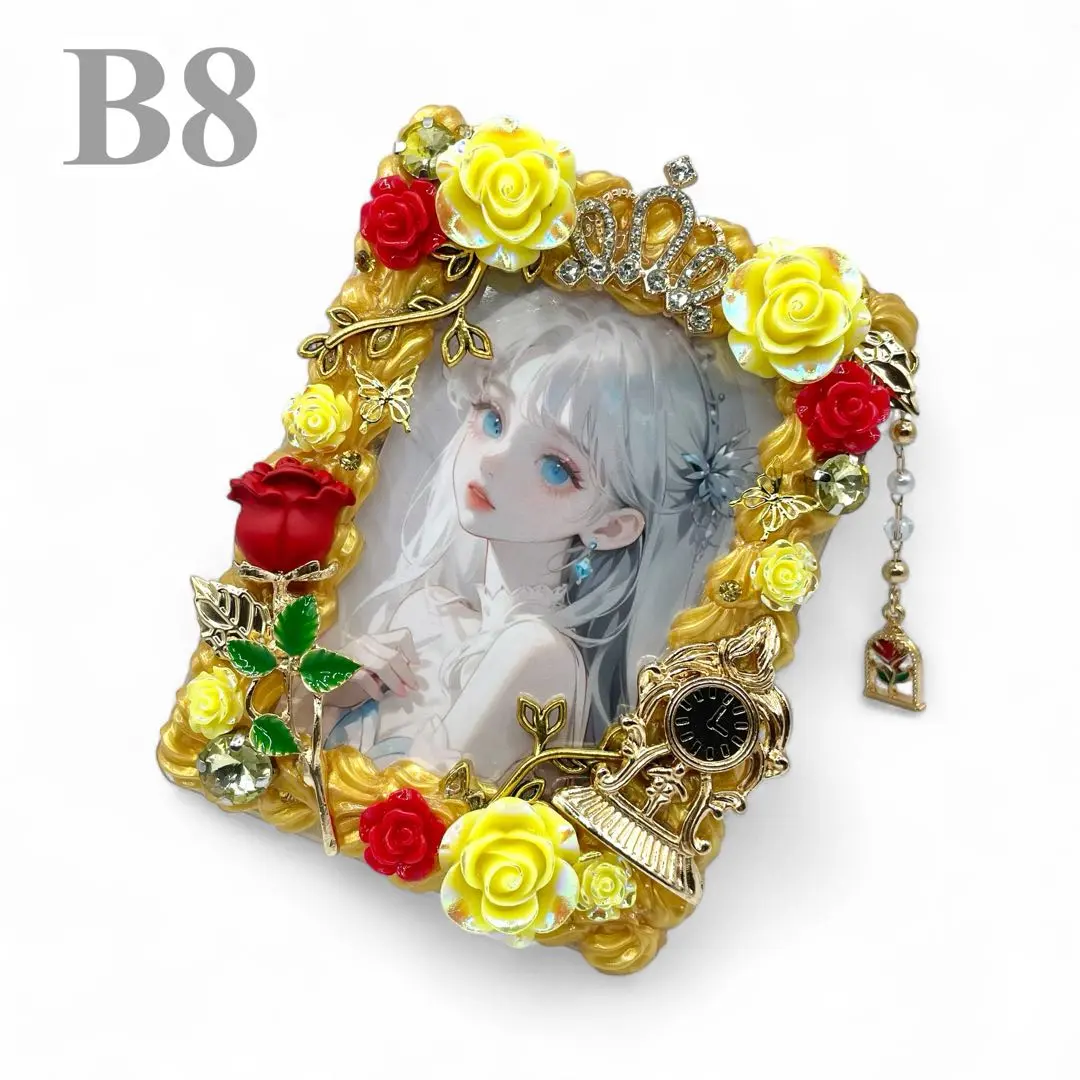 【1390】B8硬質卡套 奶油裝飾 幻想 美女與野獸風 黃色 的縮圖