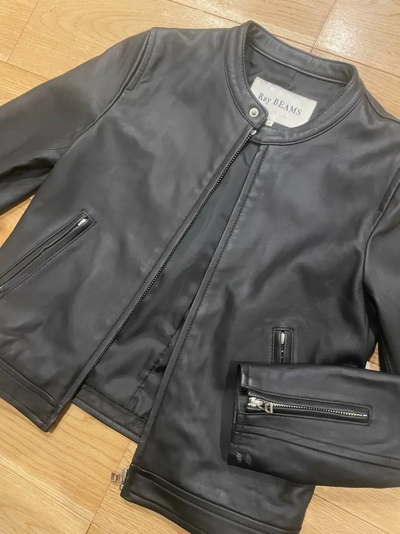 [極美品]Ray BEAMS　ラムレザー　ジャケット　シングル　マットブラウン 極美品]Ray BEAMS ラムレザー ジャケット シングル マット