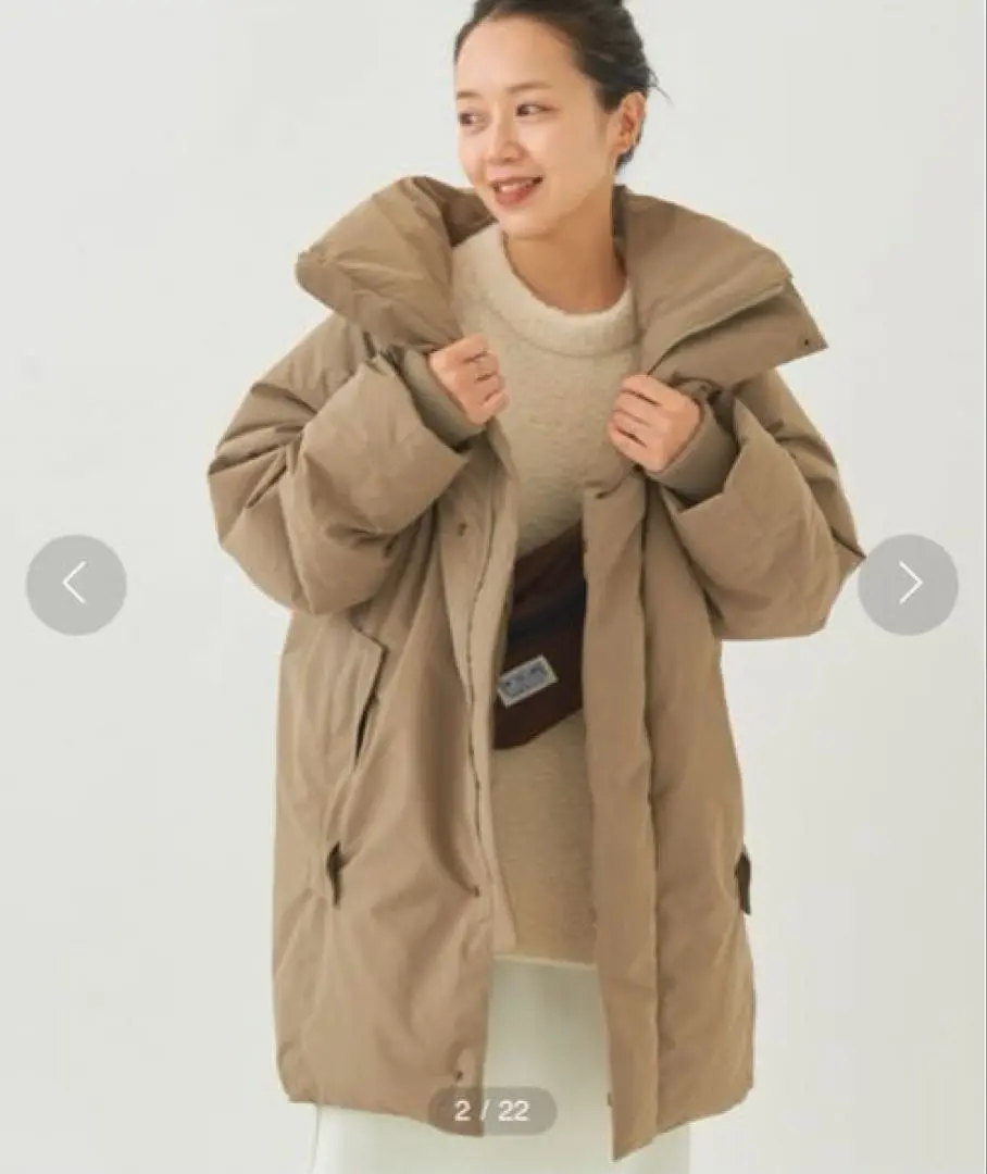 HAKUU ハクウ　フード付きダウンジャケット　ベージュ　クリーニング済 HAKUU 別注 DOWN JACKET | 人気スタッフが提案するスタイリング