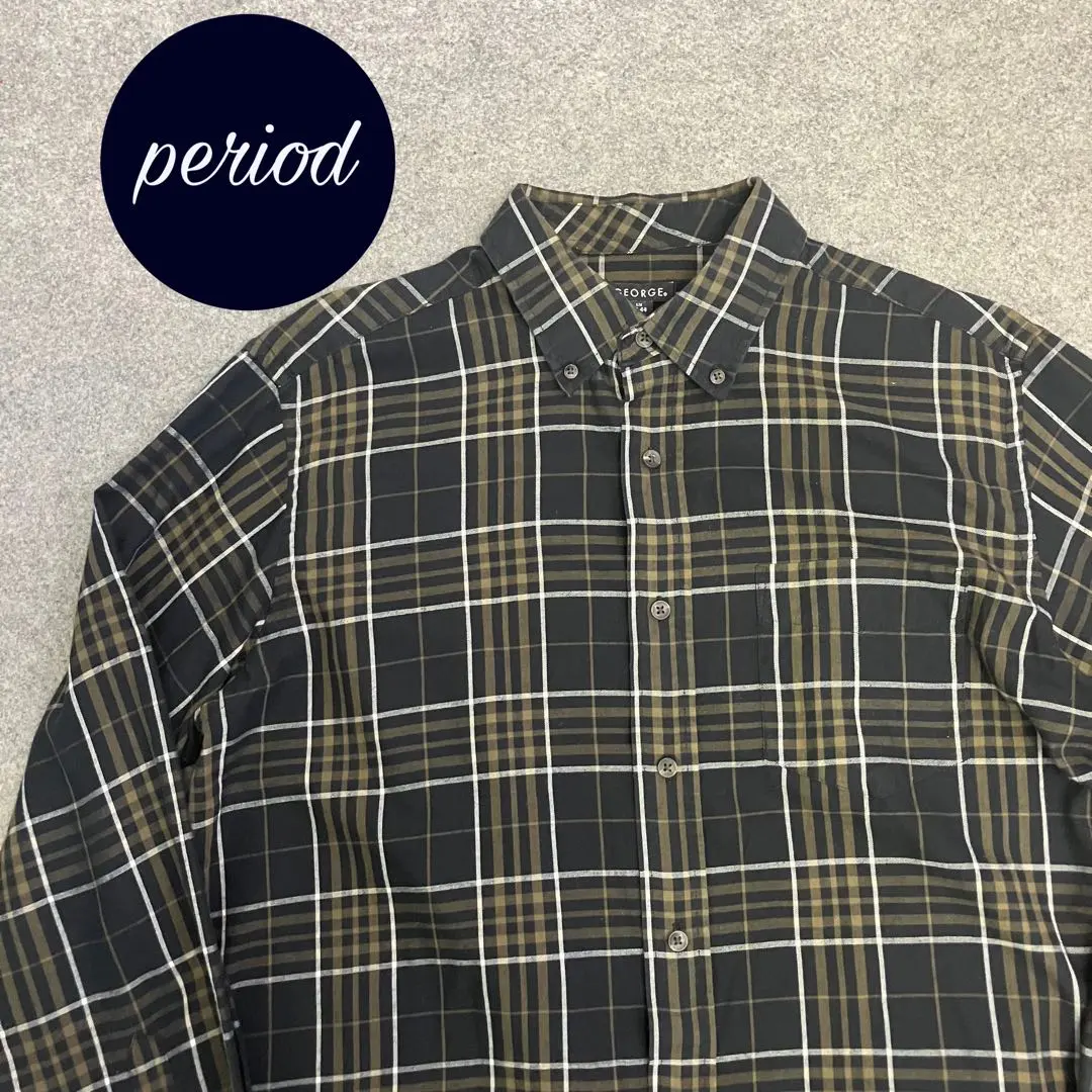 Thumbnail of P1519 GEORGE Vintage Check Button-Down Shirt, American Casual Style