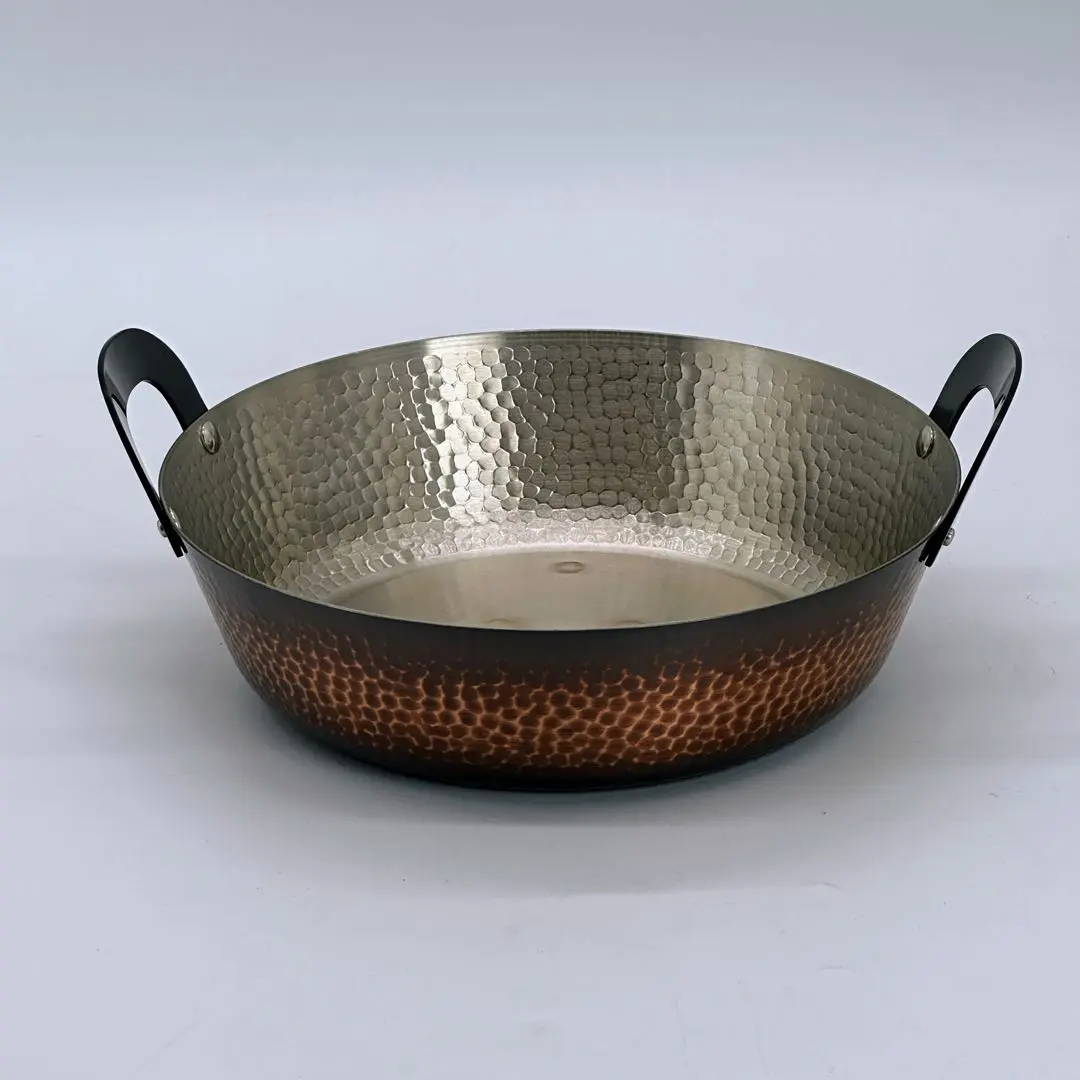 純銅製 業務用 大型 銅鍋 天ぷら鍋 42cm 純銅 天ぷら鍋 藤田道具オリジナル 別注 錫引き無しタイプ｜藤田道具