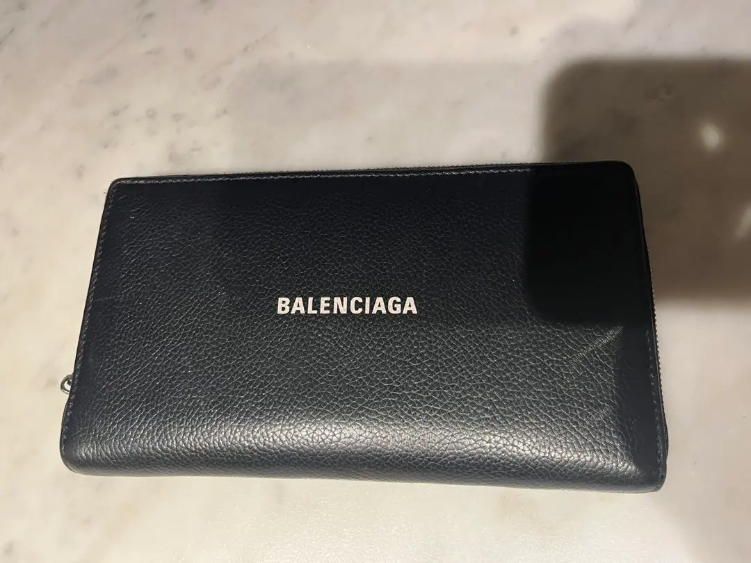 BALENCIAGA 【黑色皮革 雙摺錢包】 的縮圖