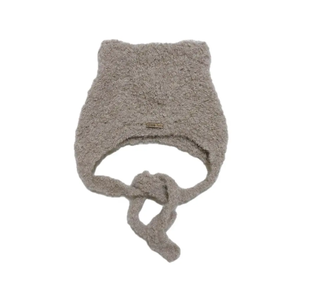 【新品未使用】pixie hat / kitty hat / 6-12m 即納【pixie hat ”Kitty bonnet” 】light grey 6-12m | Leilea