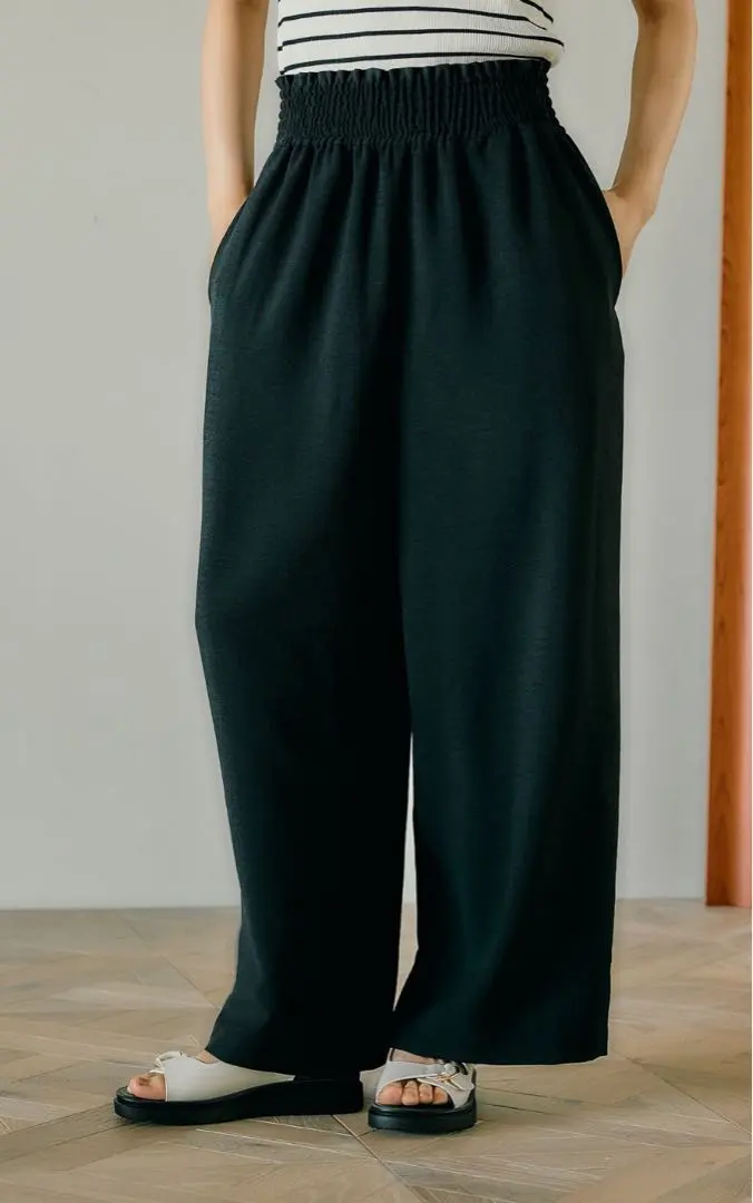 Thumbnail of ●LEPSIM Linen-Like Dry Series Gathered Wide Straight Pants
