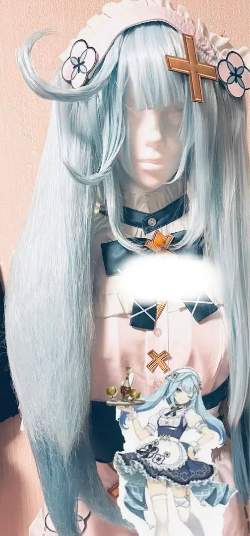ウィッグ+衣装セットファルザン 韓国カフェメイド服 コスプレ 原神カフェ in ソウル ファルザン コスプレ衣装 メイド服 - Costowns