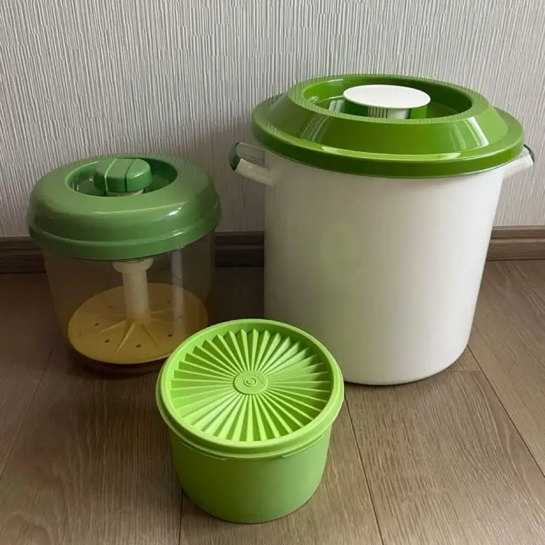 Thumbnail of Instant Pickle Container, Enamel Storage Container, and Tupperware Set of 3