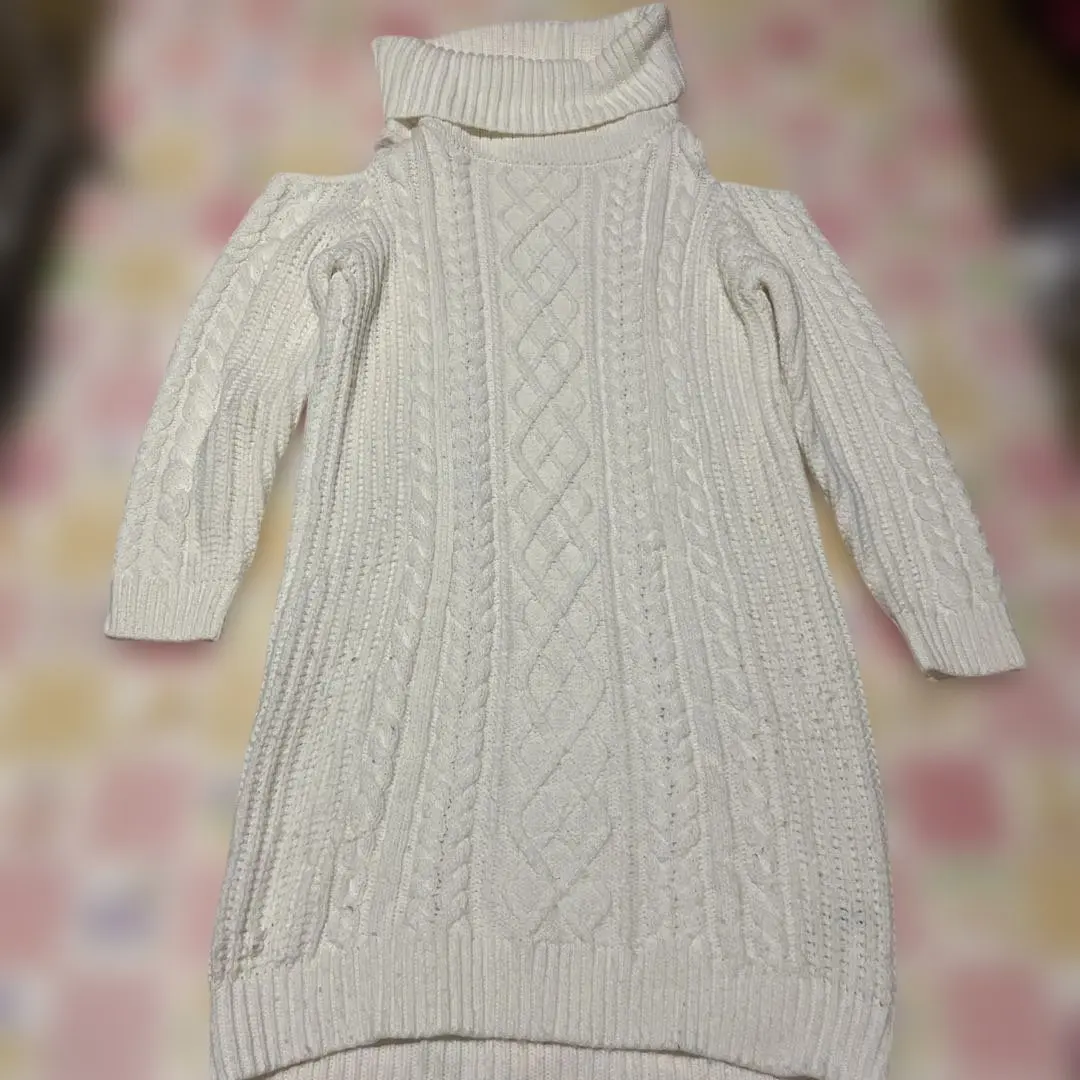 Thumbnail of Ivory Cable Knit Turtleneck