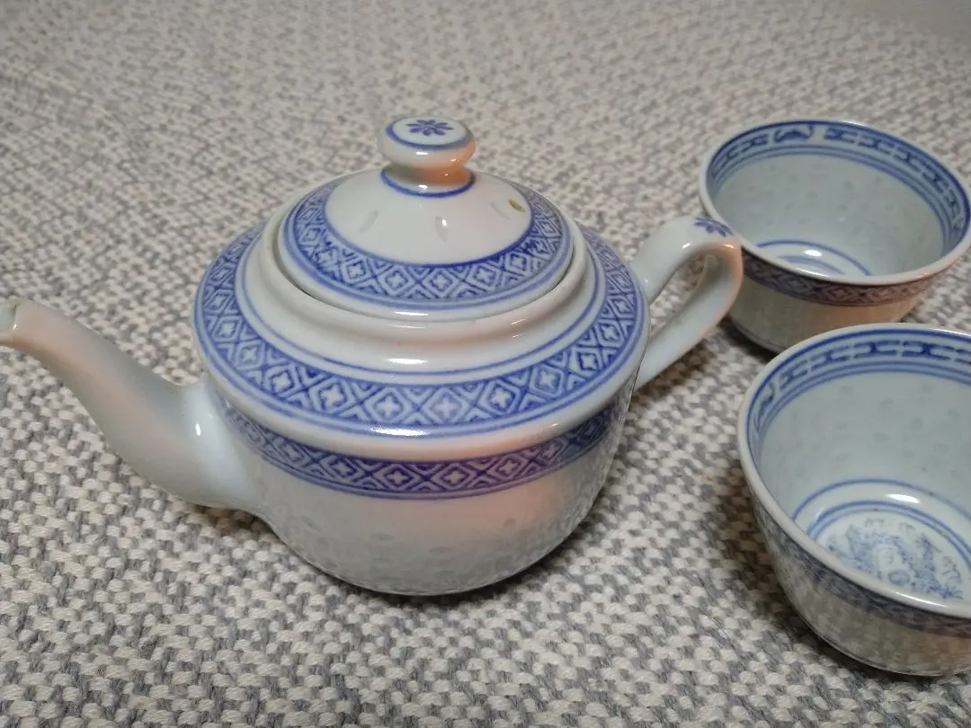 煎茶道具　康煕年製款　青花蓮花文　透蛍手煎茶碗　六客　H　R7457 Yahoo!オークション -「康熈年製」の落札相場・落札価格