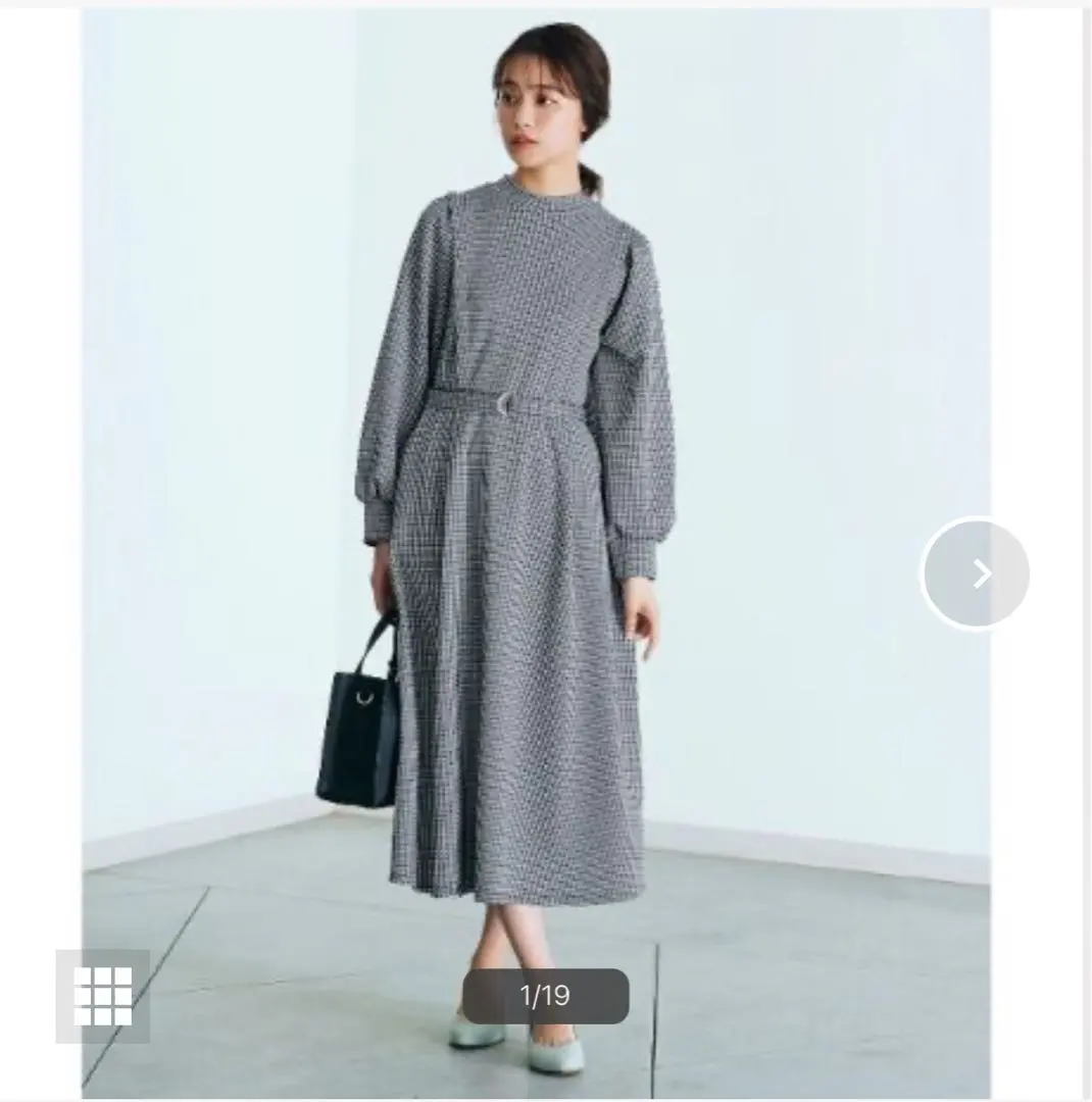 Thumbnail of 【Excellent Condition】grove Houndstooth Jacquard Cut Dress