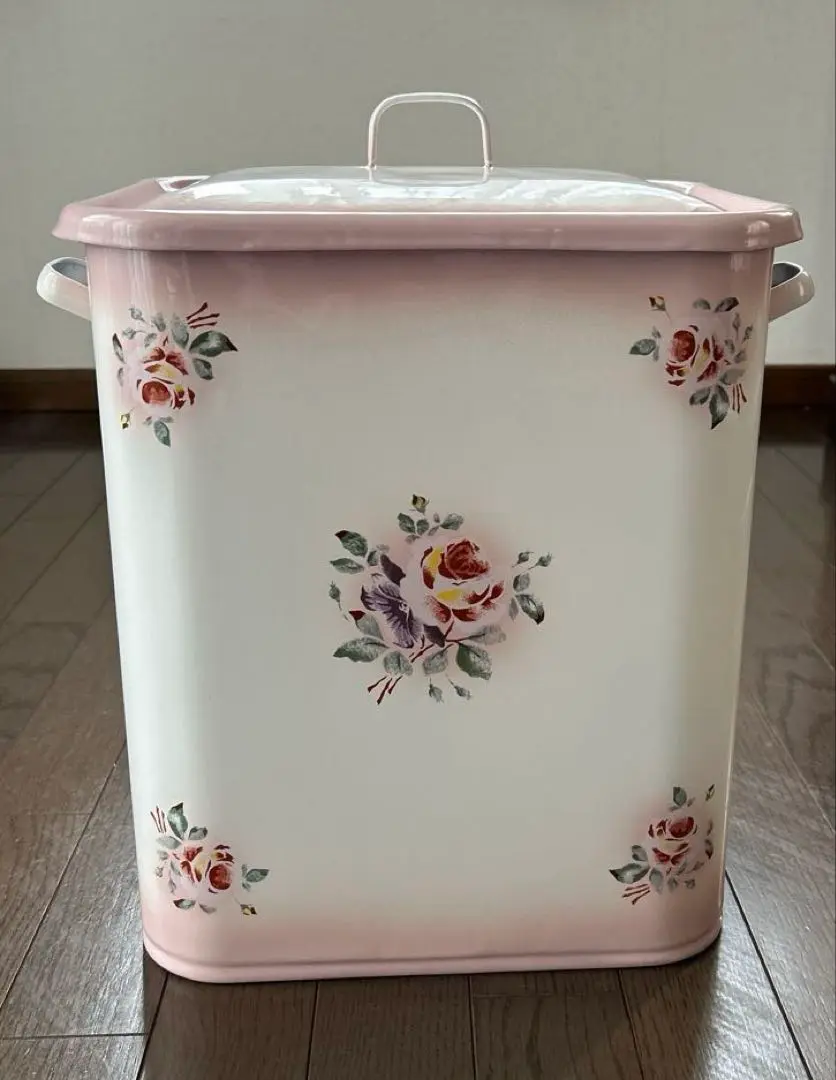 イマン プリンセスローズ　ピンク　トラッシュ缶　特大　ホーロー　imane m41911433685_1.jpg?1710923094