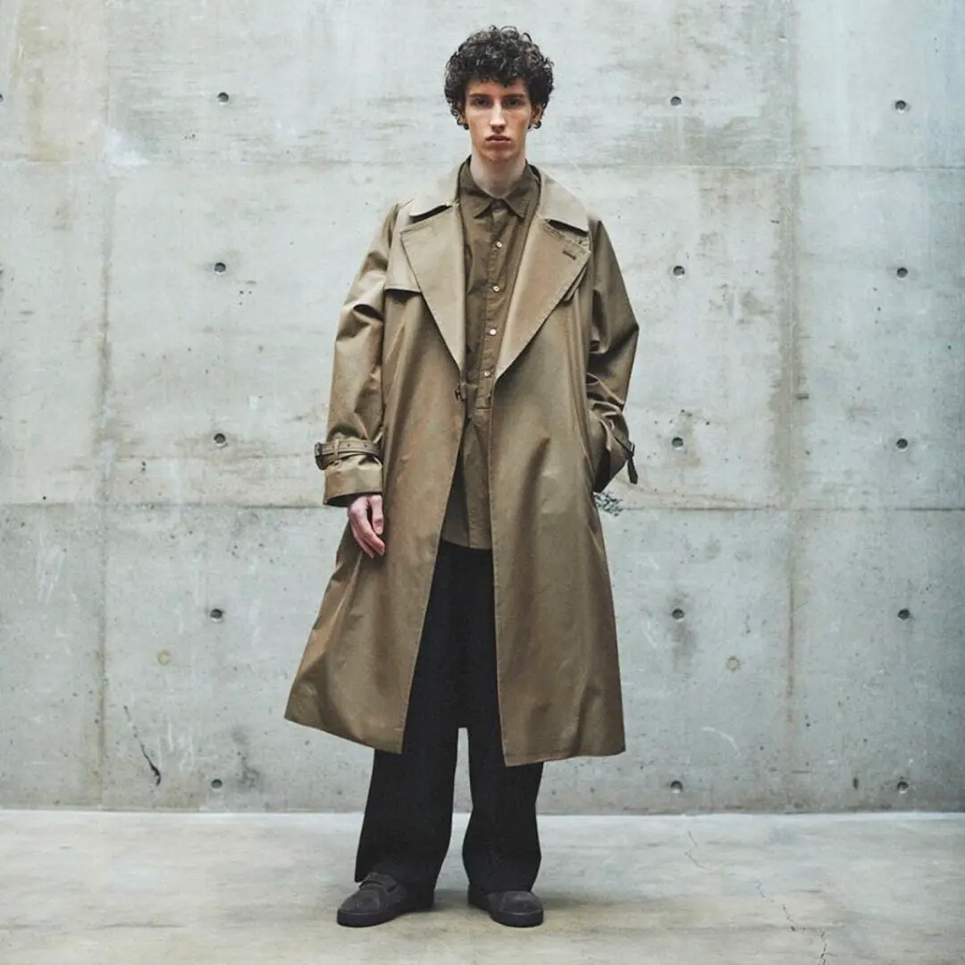 blurhms ダブルトレンチコート blurhms/ブラームス】Gabardine Double Belt Trench Coat