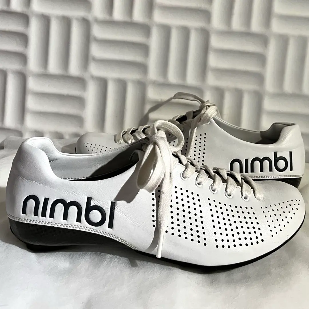 【美品】nimblニンバル シューズ サイズ40 ホワイト ビンディングシューズ Nimbl ULTIMATE Silver サイクルロードシューズ | CYCLISM