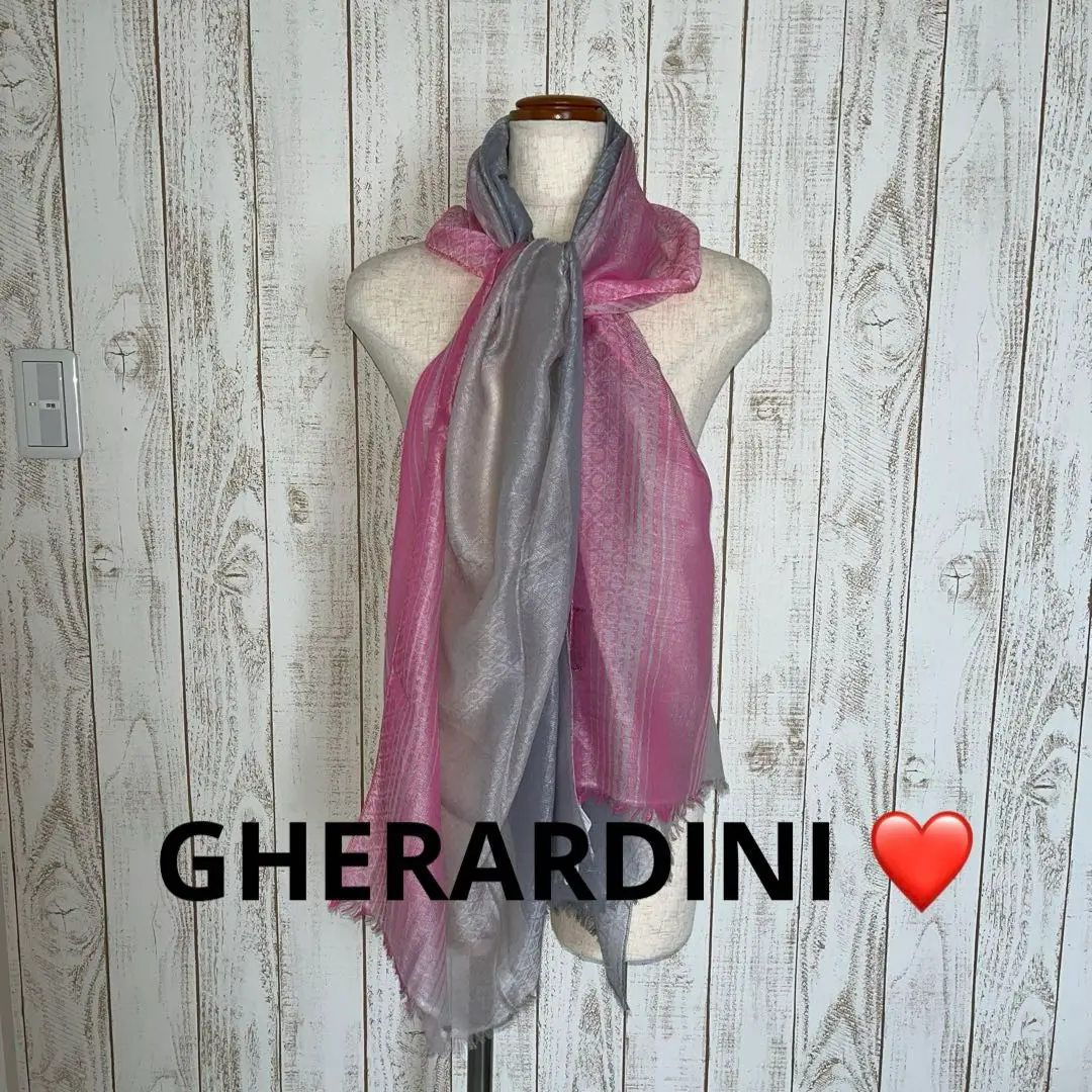 ゲラルディーニ❤️GHERARDINI 超大判　ストール　新品 シルク混合 新品未使用】GHERARDINI ゲラルディーニ シルク混 ストール 日本