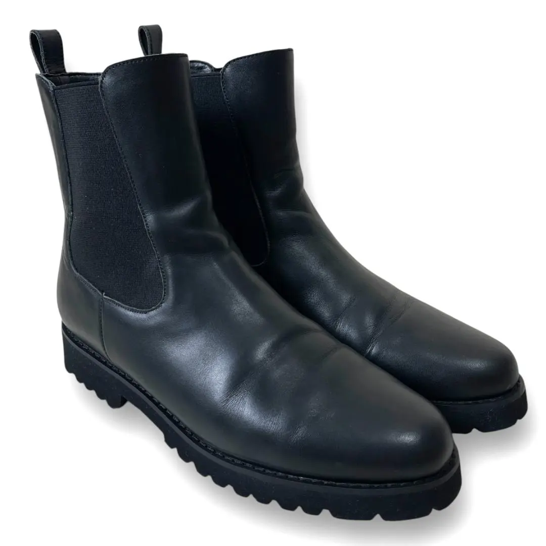 UNITED ARROWS サイドゴアブーツ 黒 37（24cm）黒の天然皮革 レザー サイドゴアブーツ