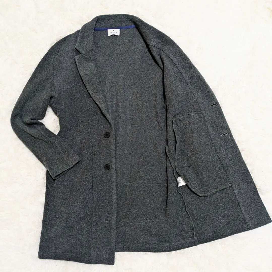 LANVIN en Bleu ウール チェスターコート サイズ48 グレー LANVIN en Bleu ウール チェスターコート サイズ48 グレー