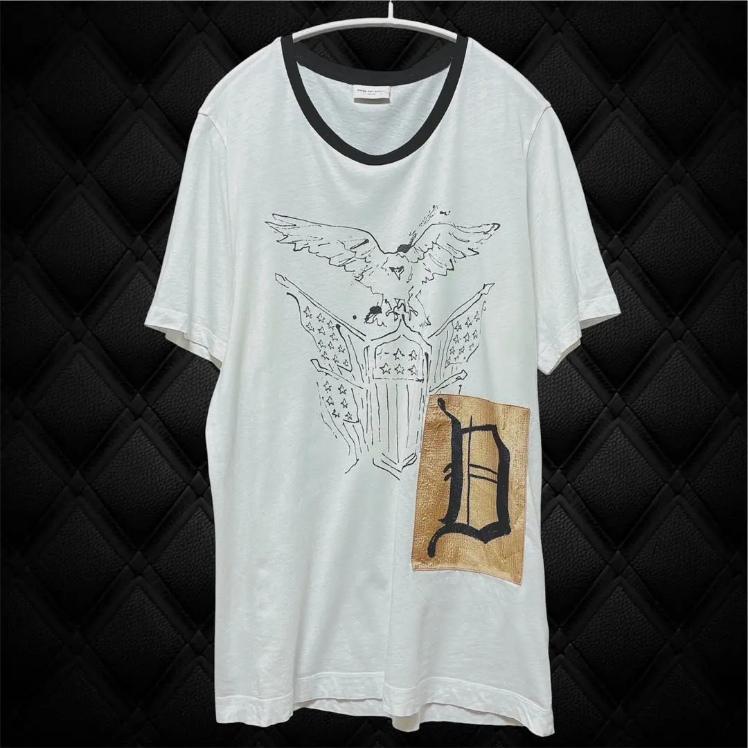 2025年春夏新作★Dries van Noten★感覚ロゴホワイト半袖Tシャツ White Logo Graphic T-shirt by Dries Van Noten on Sale