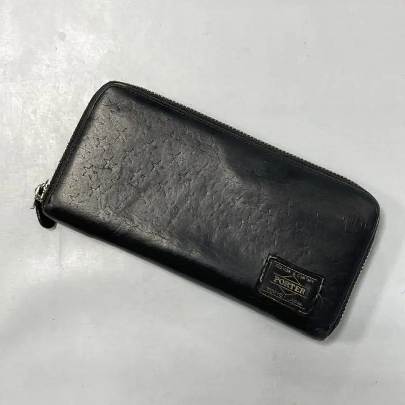 希少 極美品 ヘッドポーター 長財布 ラウンドファスナー クロコ 黒 多機能 HEAD PORTER CROCO ヘッドポーター クロコ ウォレット 長財布