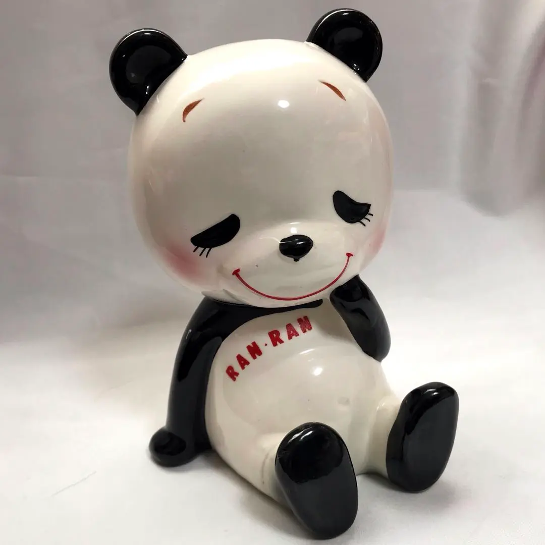 MN0551★ 内藤ルネ MR PANDA パンダ 貯金箱 置物 昭和レトロ 内藤ルネ パンダ 陶器製 貯金箱【MR PANDA】