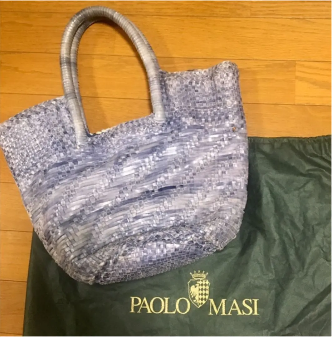 パオロマージ　PAORO　MASI メッシュトートバッグ イタリア製 黒/紺系